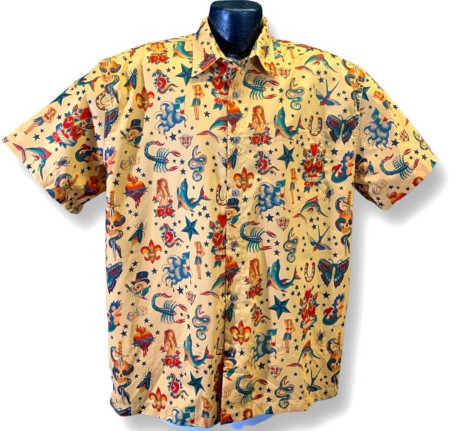 Sailor Tattoos Hawaiian Aloha Shirt